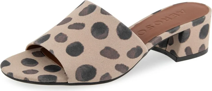 Natural/Brown Spotted Faux Suede