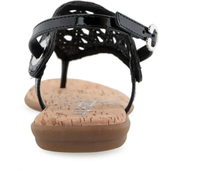 Aerosoles Women's Conclusion Thong Open Toe Sandals - Natural/Navy Floral Linen - Image 7