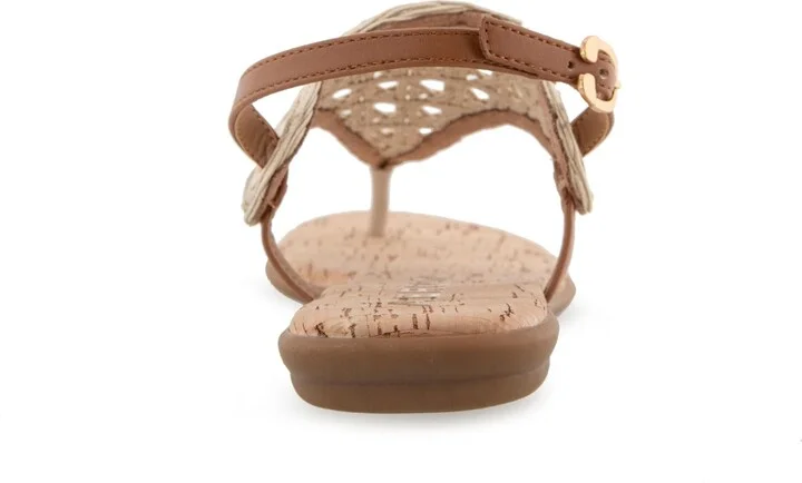 Aerosoles Women's Conclusion Thong Open Toe Sandals - Natural/Navy Floral Linen - Image 11