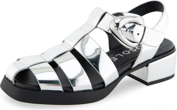 Silver Mirror Metallic Faux Leather