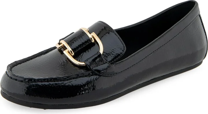 Black Patent Crinkled Faux Leather
