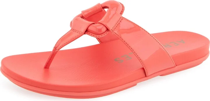 Coral Patent Faux Leather