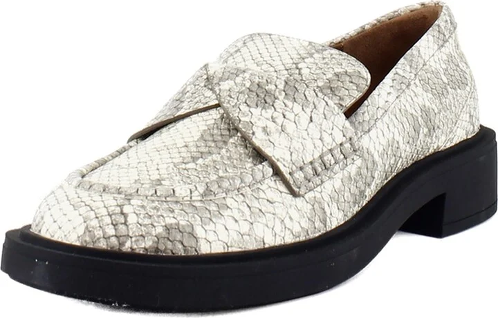 Roccia Snake Print Embossed Leather