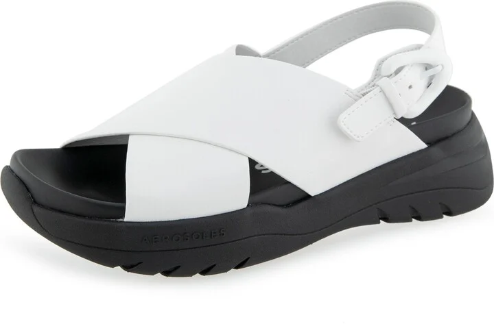 White Faux Leather/Black Outsole
