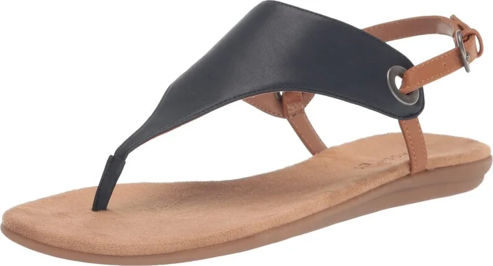 Aerosoles Womens IN CONCHLUSION Flat Sandal Navy 9 Wide