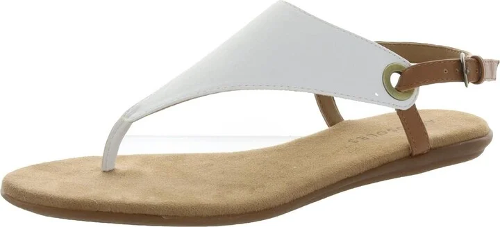 Aerosoles Womens IN CONCHLUSION Flat Sandal White 10.5