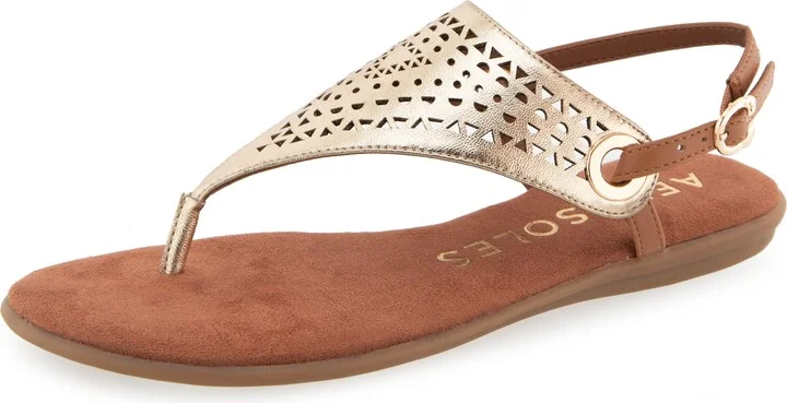 Gold/Tan Metallic Faux Leather