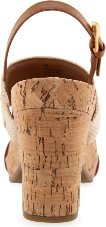 Aerosoles Women's Mackenzie Round Toe Platform Sandals - Natural/Tan Raffia - Image 3