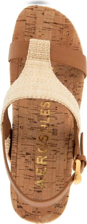 Aerosoles Women's Mackenzie Round Toe Platform Sandals - Natural/Tan Raffia - Image 4
