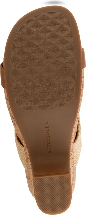 Aerosoles Women's Mackenzie Round Toe Platform Sandals - Natural/Tan Raffia - Image 5
