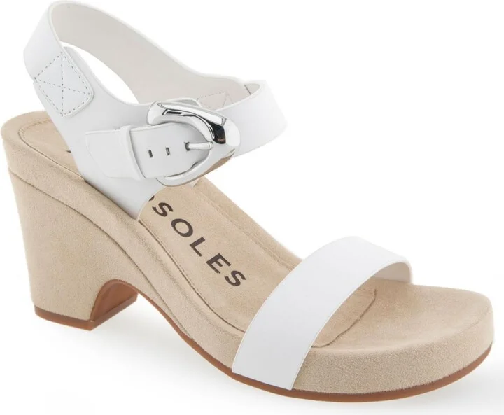 Aerosoles Women's Meyer Open Toe Buckle Strap Wedge Sandals