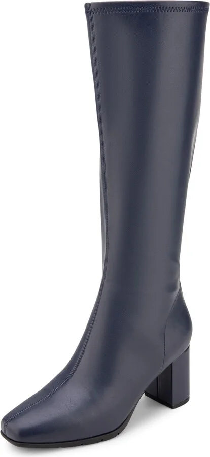 Navy Stretch Faux Leather
