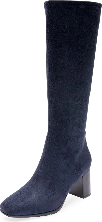 Navy Stretch Faux Suede
