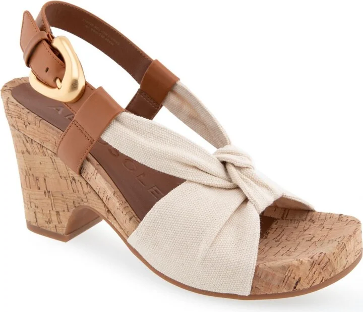 Aerosoles Women's Miki Open Toe Buckle Wedge Sandals