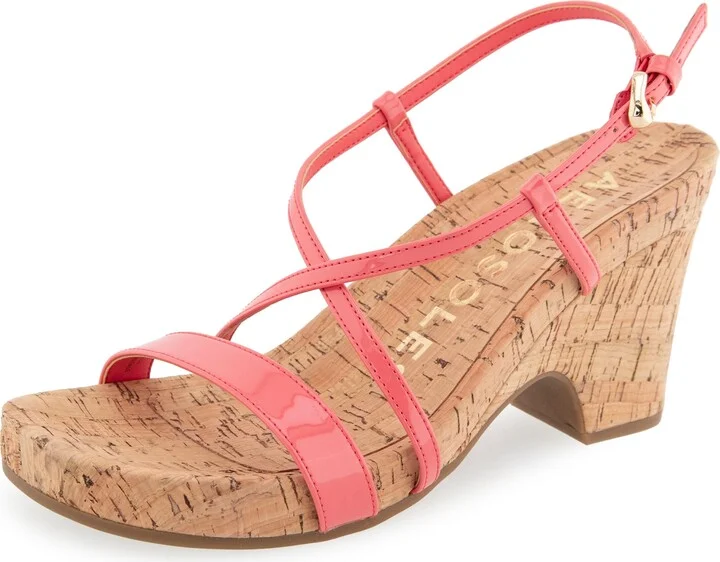 Coral Patent Faux Leather W Cork