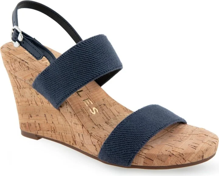 Aerosoles Women's Paxton Buckle Strap Wedge Sandals