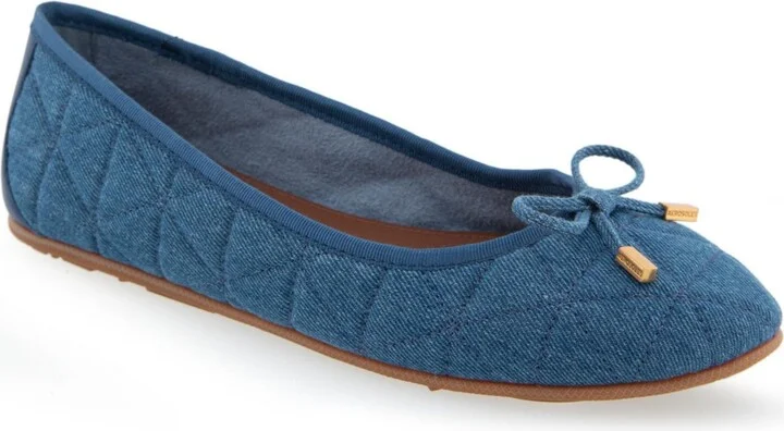 Med Blue Quilted Denim Fabric