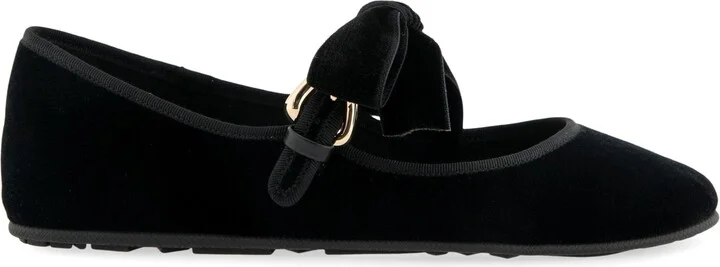 Aerosoles Women's Poppy Bow Mary Jane Flats - Black Satin Fabric, Crystals - Image 7