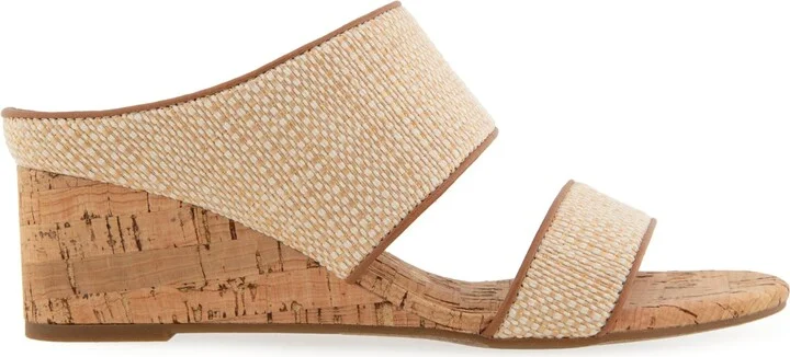 Aerosoles Women's Wheeler Round Toe Wedge Sandals - Natural/Tan Raffia - Image 2