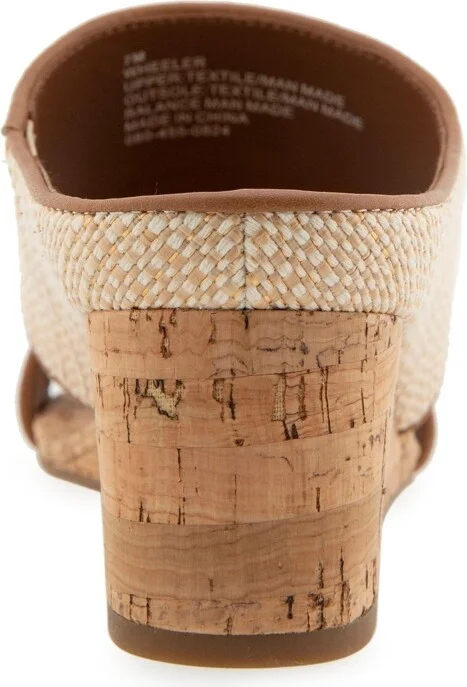 Aerosoles Women's Wheeler Round Toe Wedge Sandals - Natural/Tan Raffia - Image 3