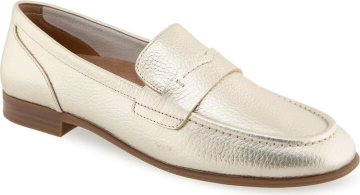 Gold Metallic Pebbled Leather