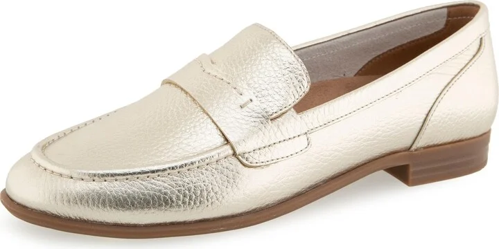 Gold Metallic Pebbled Leather