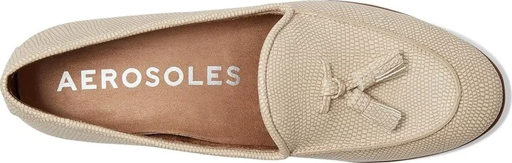 Aerosoles Wuster Women's Dress Flat Shoes Light Stone Lizard Embossed Faux Leather : 8.5 B - Medium - Image 2