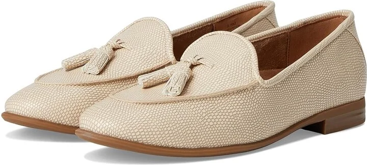 Aerosoles Wuster Women's Dress Flat Shoes Light Stone Lizard Embossed Faux Leather : 8.5 B - Medium