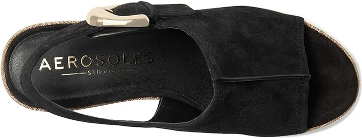 Aerosoles Zella Women's Wedge Shoes Black Suede : 7 M, Faux Leather - Image 2