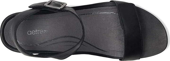 Aetrex Andrea Women's Sandals Black : EU 37 (US Women's 7) M (B), Leather - Image 2