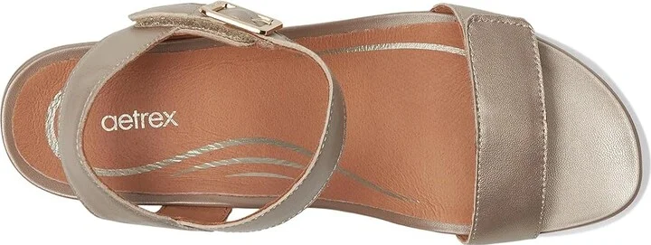 Aetrex Andrea Women's Sandals Platinum : EU 42 (US Women's 10.5-11) M (B), Leather - Image 2