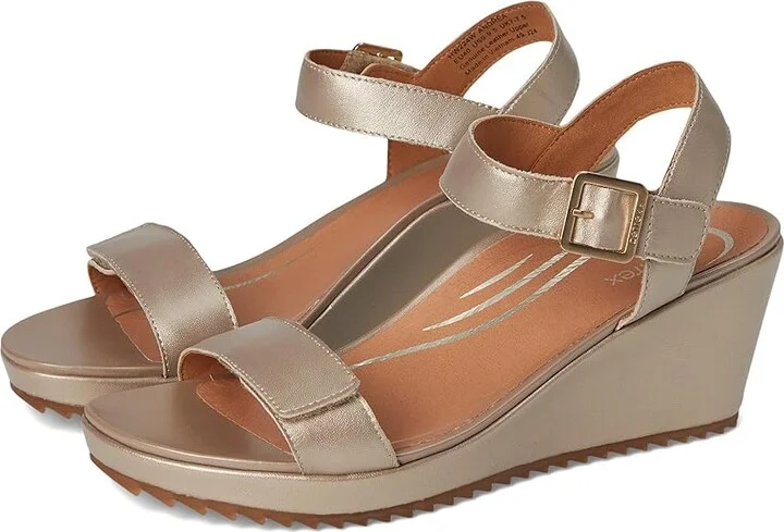 Aetrex Andrea Women's Sandals Platinum : EU 42 (US Women's 10.5-11) M (B), Leather