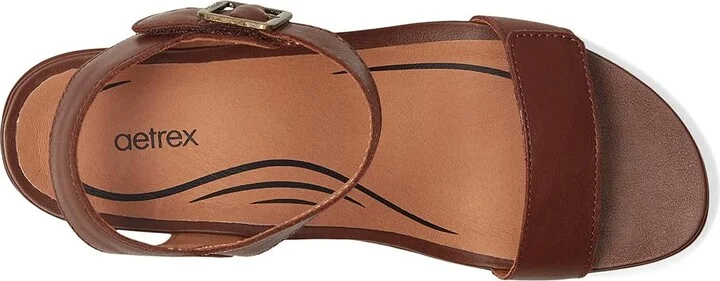 Aetrex Andrea Women's Sandals Walnut : EU 39 (US Women's 8.5) M (B), Leather - Image 2