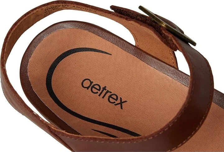 Aetrex Andrea Women's Sandals Walnut : EU 39 (US Women's 8.5) M (B), Leather - Image 7