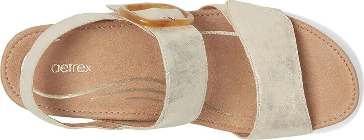 Aetrex Ashley Women's Sandals Champagne : EU 38 (US Women's 7.5-8) M (B), Suede - Image 2