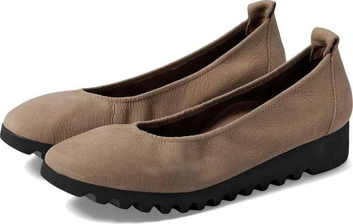 Aetrex Brianna Women's Flat Shoes Taupe : EU 39 (US Women's 8.5) M (B), Rubber/Suede