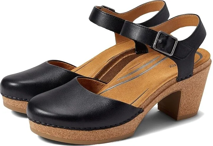 Aetrex Finley Women's Clog Shoes Black : EU 37 (US Women's 7) M (B), Leather