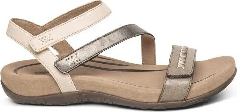Aetrex Gabby Orthopedic Leather Arch Support Quarter Strappy Sandals For Women - Image 2