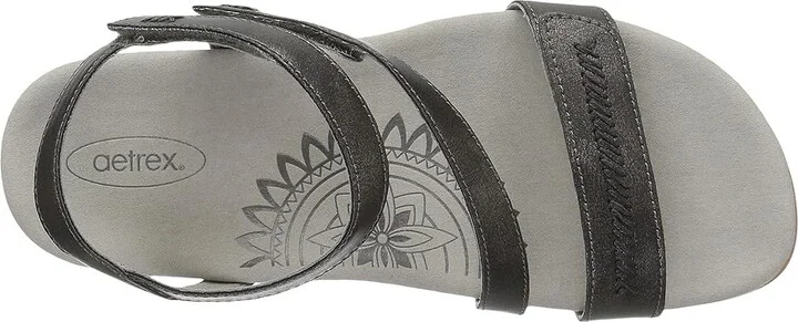 Aetrex Gabby Women's Sandals Pewter : EU 35 (US Women's 5-5.5) M (B), Synthetic - Image 3