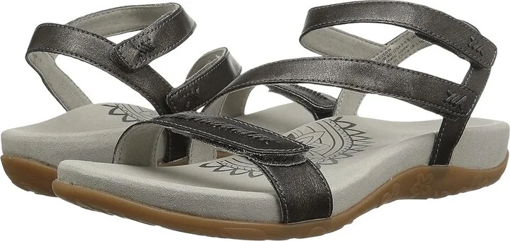 Aetrex Gabby Women's Sandals Pewter : EU 35 (US Women's 5-5.5) M (B), Synthetic