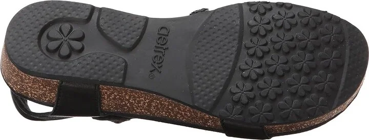 Aetrex Jillian Quarter Strap Women's Sandals Black : 6 M (B), Leather - Image 4