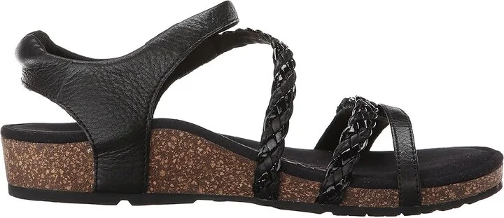Aetrex Jillian Quarter Strap Women's Sandals Black : 6 M (B), Leather - Image 8