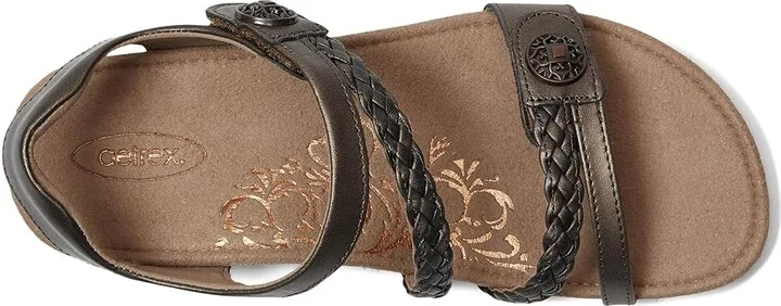Aetrex Jillian Quarter Strap Women's Sandals Bronze : 5.5 M (B), Leather - Image 3