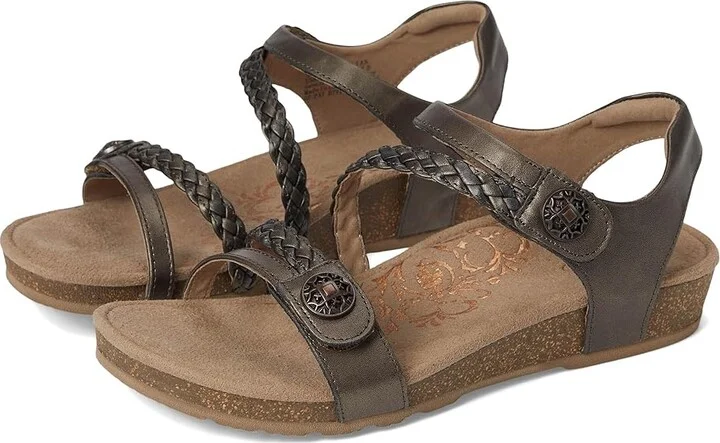 Aetrex Jillian Quarter Strap Women's Sandals Bronze : 5.5 M (B), Leather