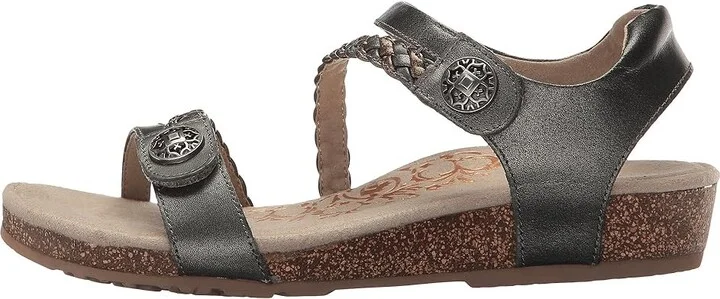 Aetrex Jillian Quarter Strap Women's Sandals Gunmetal : 5 M (B), Leather - Image 7