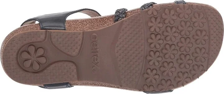 Aetrex Jillian Quarter Strap Women's Sandals Navy : 5 M (B), Leather - Image 4