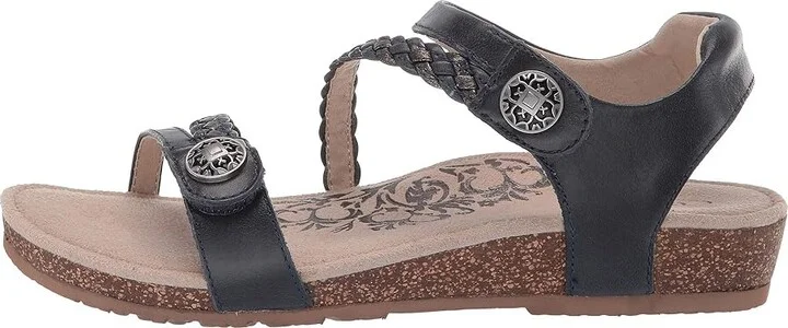 Aetrex Jillian Quarter Strap Women's Sandals Navy : 5 M (B), Leather - Image 7