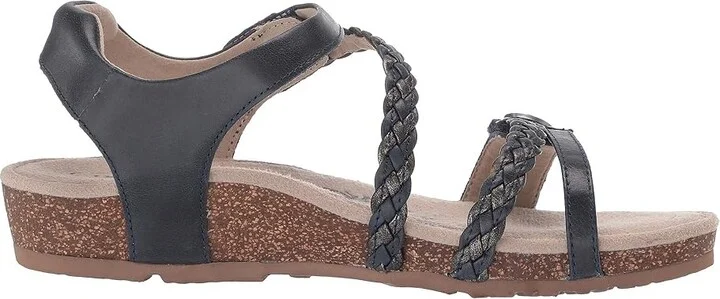 Aetrex Jillian Quarter Strap Women's Sandals Navy : 5 M (B), Leather - Image 8