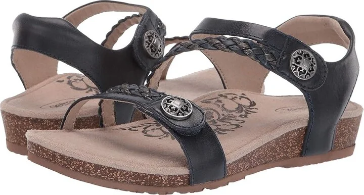 Aetrex Jillian Quarter Strap Women's Sandals Navy : 5 M (B), Leather
