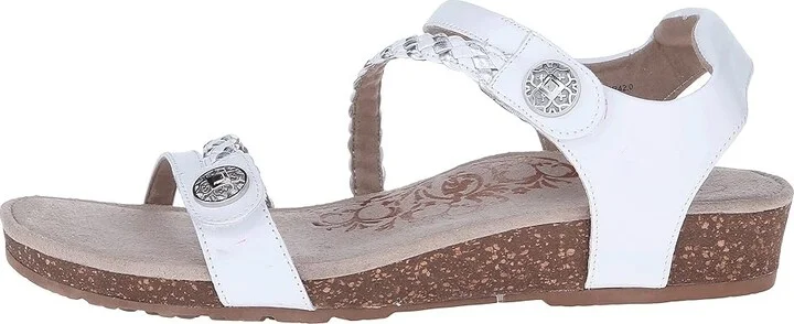 Aetrex Jillian Quarter Strap Women's Sandals White : 5 M (B), Leather - Image 7